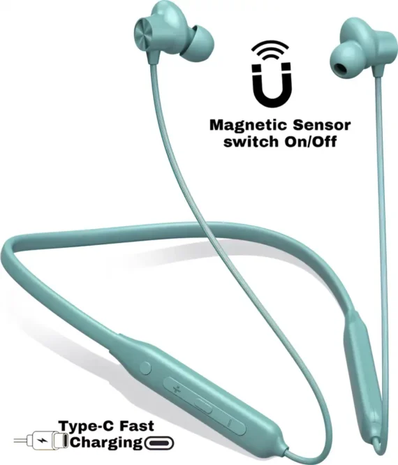 60 Hours Playtime Bluetooth Wireless Neckband