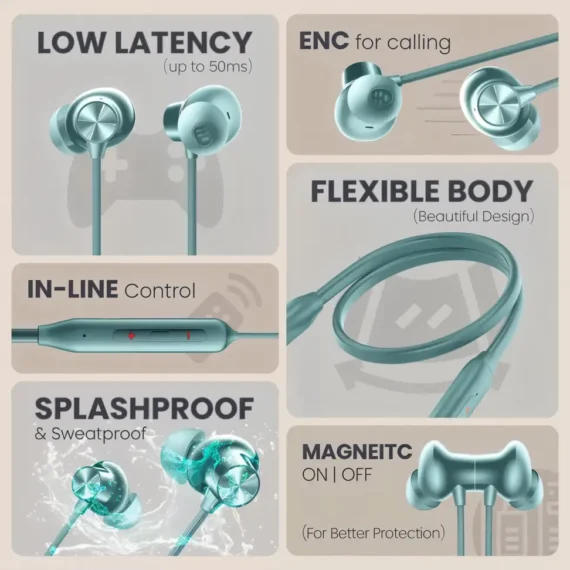 60 Hours Playtime Bluetooth Wireless Neckband - Image 3